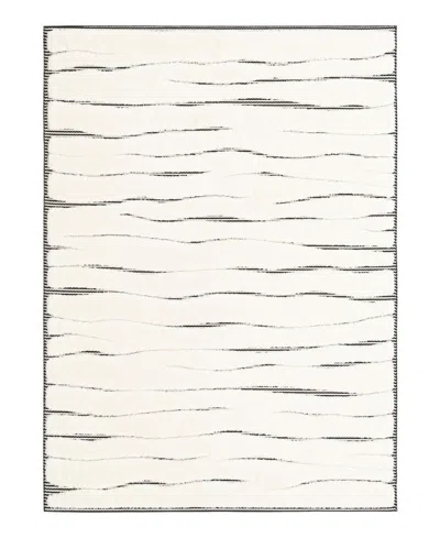 Bayshore Home Textured Tones Lines 5'1"x7'1" Area Rug In Ivory