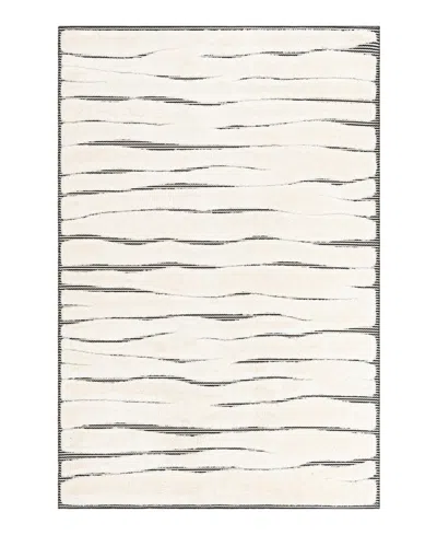 Bayshore Home Textured Tones Lines 5'3"x8' Area Rug In Ivory