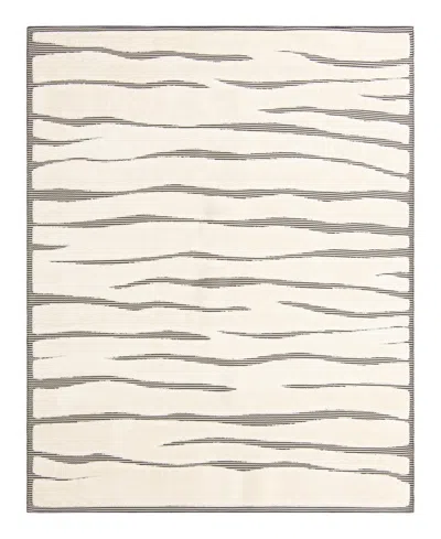 Bayshore Home Textured Tones Lines 7'10"x10' Area Rug In Ivory