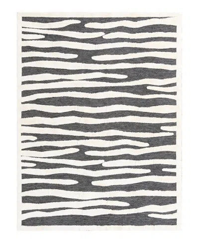 Bayshore Home Textured Tones Lines 9'x12' Area Rug In Gray