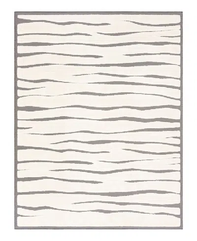 Bayshore Home Textured Tones Lines 9'x12' Area Rug In Ivory