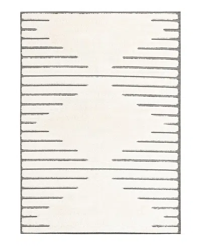 Bayshore Home Textured Tones Strings 5'1"x7'1" Area Rug In Ivory