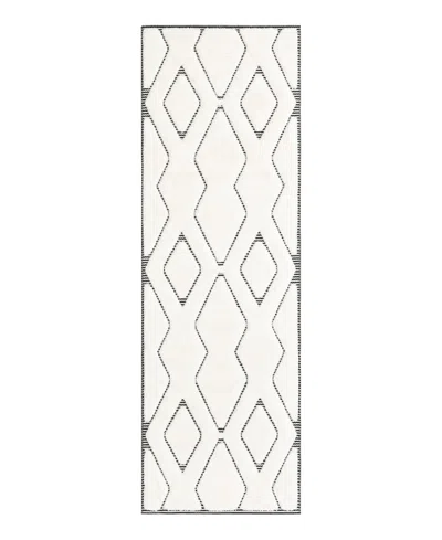 Bayshore Home Textured Tones Trellis 2'7"x8' Runner Area Rug In Ivory