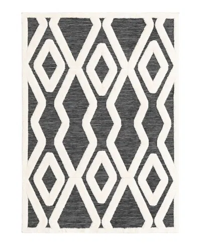 Bayshore Home Textured Tones Trellis 5'1"x7'1" Area Rug In Gray