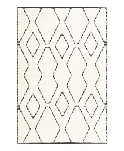 Bayshore Home Textured Tones Trellis 5'3"x8' Area Rug In Ivory