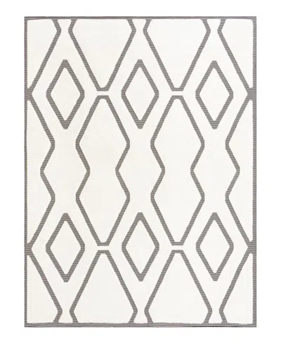 Bayshore Home Textured Tones Trellis 9'x12' Area Rug In Ivory