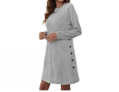 Bayshore Long Sleeved Sweater Dress In Grey In Gray