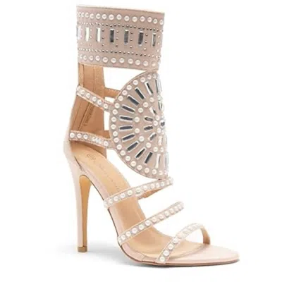 Bayshore Women's Bejeweled Strappy Stilleto Sandals In Beige