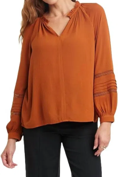 Bayshore Women's Long Sleeve Shirt In Burnt Orange In Brown