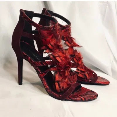Bayshore Women's Snake Skin Feather Sandal In Red