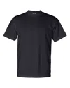 Bayside Usa-made Short T-shirt With A Pocket In Blue