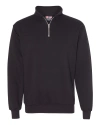 Bayside Men's Usa-made Quarter-zip Pullover Sweatshirt In Black