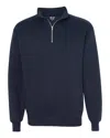 Bayside Usa-made Quarter-zip Pullover Sweatshirt In Blue