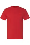 Bayside Union-made T-shirt With A Pocket In Red
