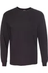 Bayside Usa-made 100% Cotton Long Sleeve T-shirt In Black