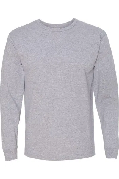 Bayside Usa-made 100% Cotton Long Sleeve T-shirt In Multi