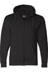 Bayside Usa-made Full-zip Hooded Sweatshirt In Black