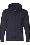 Bayside Usa-made Full-zip Hooded Sweatshirt In Blue