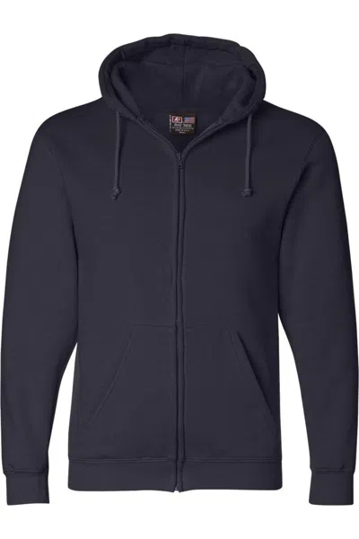 Bayside Usa-made Full-zip Hooded Sweatshirt In Blue
