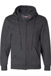Bayside Usa-made Full-zip Hooded Sweatshirt In Gray
