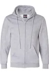 Bayside Usa-made Full-zip Hooded Sweatshirt In Gray