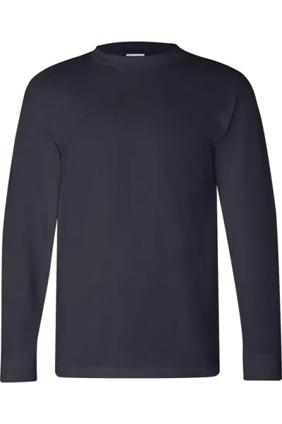 Bayside Usa-made Long Sleeve T-shirt In Blue