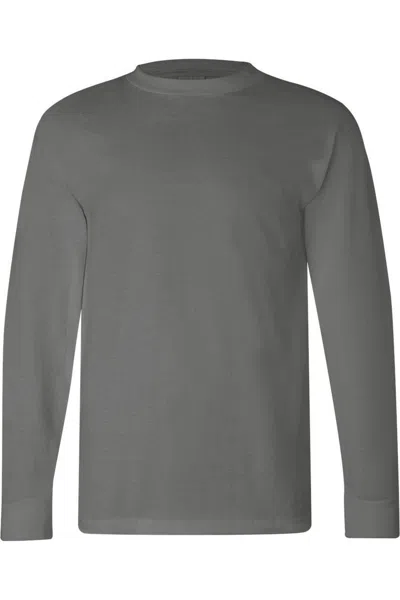 Bayside Usa-made Long Sleeve T-shirt In Gray