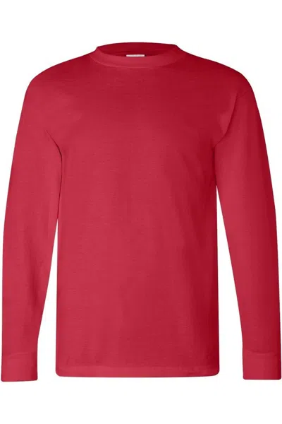 Bayside Usa-made Long Sleeve T-shirt In Red