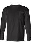 Bayside Union-made Long Sleeve T-shirt With A Pocket In Black
