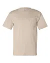 Bayside Usa-made Pocket T-shirt In Beige