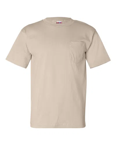 Bayside Usa-made Pocket T-shirt In Beige