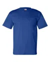 Bayside Usa-made Pocket T-shirt In Blue