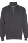 Bayside Usa-made Quarter-zip Pullover Sweatshirt In Gray
