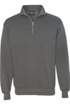 Bayside Usa-made Quarter-zip Pullover Sweatshirt In Gray