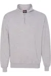 Bayside Usa-made Quarter-zip Pullover Sweatshirt In Gray