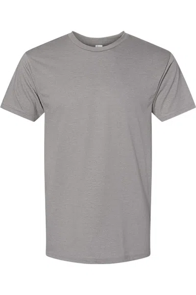 Bayside Usa-made Triblend Crew In Gray