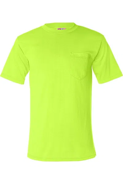 Bayside Usa-made 50/50 T-shirt With A Pocket In Green
