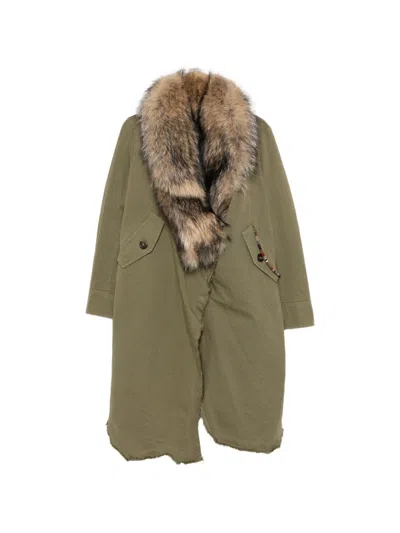 Bazar Deluxe Bazar De Luxe Wool Midi Parka Coat In Green