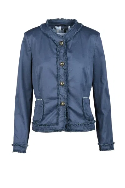 Bazar Deluxe Bazar Delux Cotton Blazer Jacket - Blue In Multi