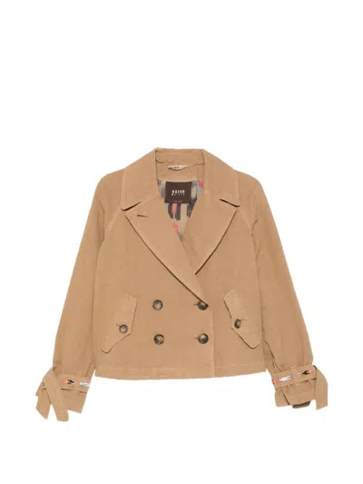 Bazar Deluxe Beige Notched Lapels Double Breasted Jacket