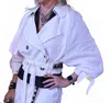 Bazar Deluxe Biker Cropped Jacket In White In Gray