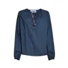 Bazar Deluxe Blue Cotton Blouse With Ethnic Profile