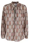 Bazar Deluxe Animal Print Oversized Blouse With Korean Collar In Indo