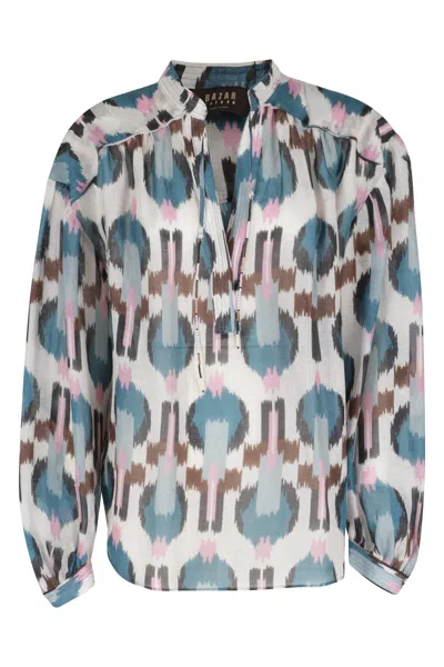 Bazar Deluxe Ikat Tie Blouse In Multi