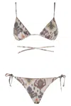Bazar Deluxe Ceylon Triangle Drawstring Polyamide-blend Bikini In Brown