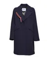 Bazar Deluxe Single-breasted Blue Wool Coat With Detail