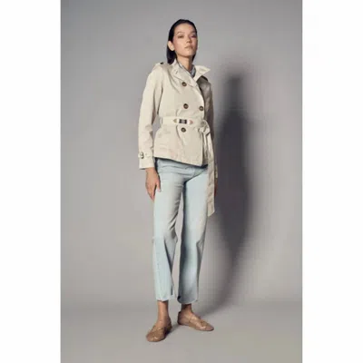 Bazar Deluxe Cotton Mini Trench Jacket In Taupe In Neutral