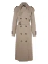 Bazar Deluxe Double-breasted Trench Coat In Gray