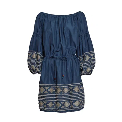 Bazar Deluxe Ruffle Mid-length Dress In Blue