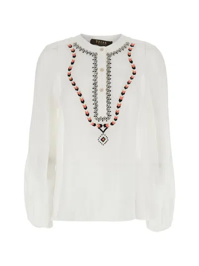 Bazar Deluxe Embroidered Blouse In White